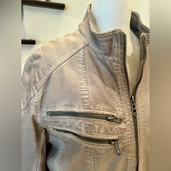 GUESS Distressed Faux Leather Jacket - Picture 3 of 10
